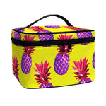 Purple EDM Pineapple Pattern Print Travel Makeup Bag