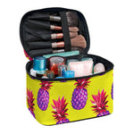Purple EDM Pineapple Pattern Print Travel Makeup Bag