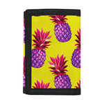 Purple EDM Pineapple Pattern Print Trifold Wallet