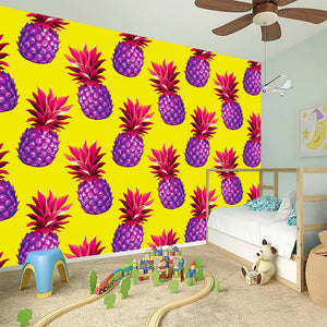 Purple EDM Pineapple Pattern Print Wall Sticker