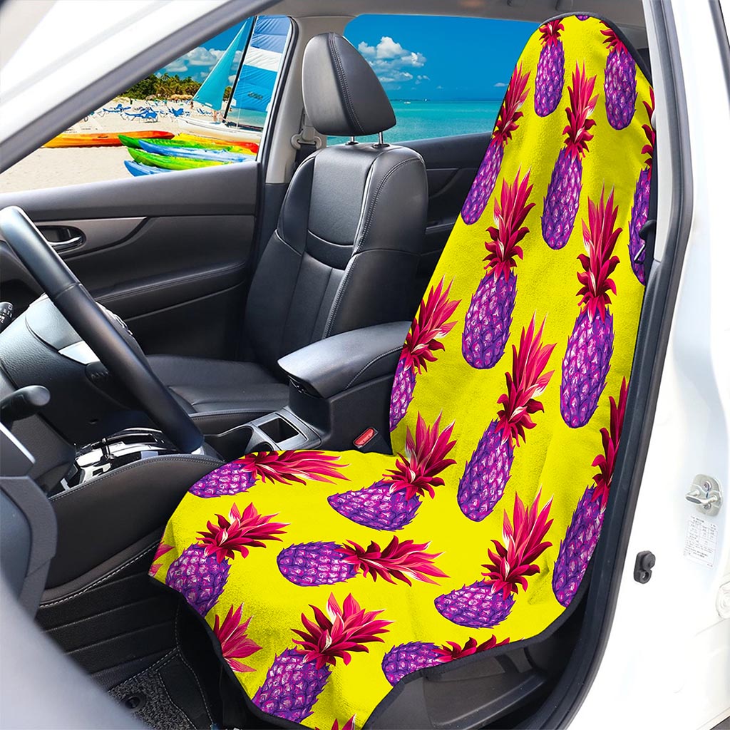 Purple EDM Pineapple Pattern Print Waterproof Car Seat Cover