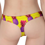 Purple EDM Pineapple Pattern Print Women's Thong