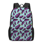 Purple Eggplant Pattern Print 17 Inch Backpack