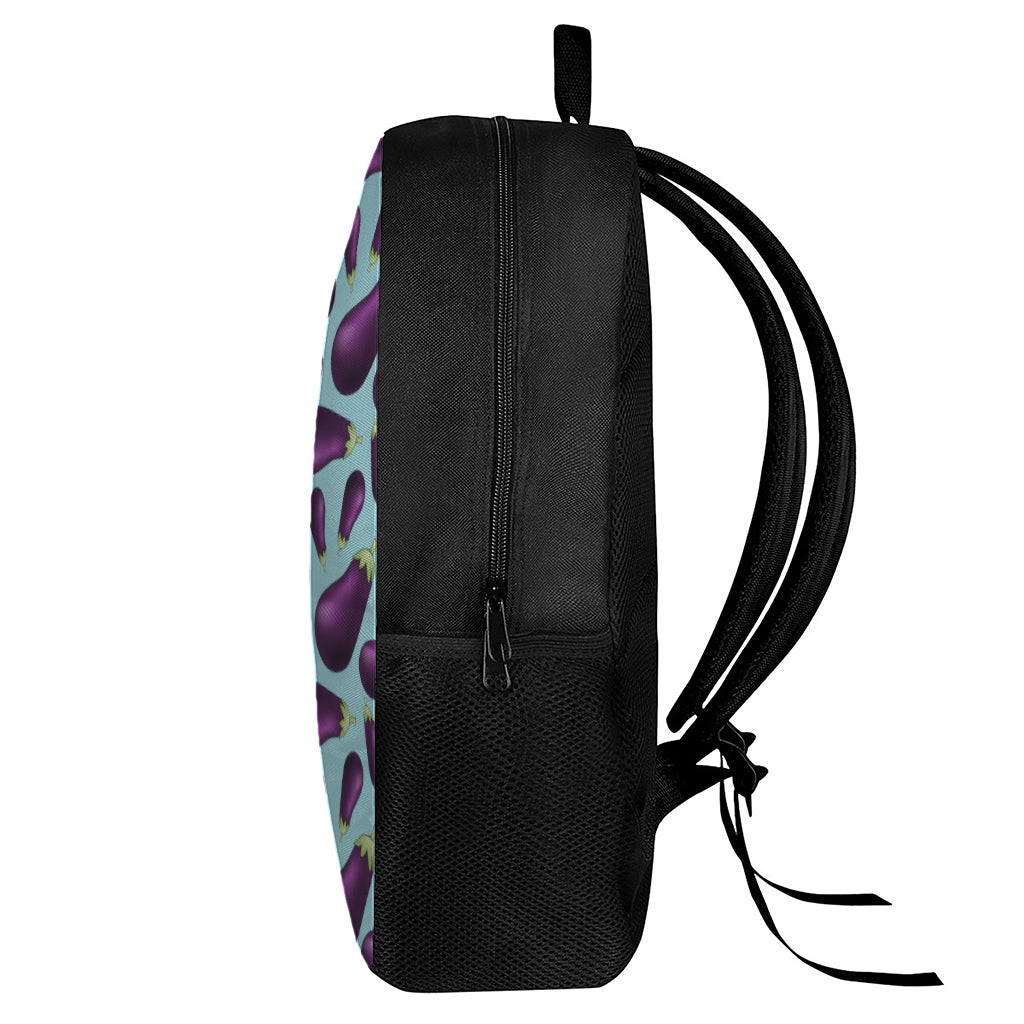 Purple Eggplant Pattern Print 17 Inch Backpack