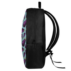 Purple Eggplant Pattern Print 17 Inch Backpack