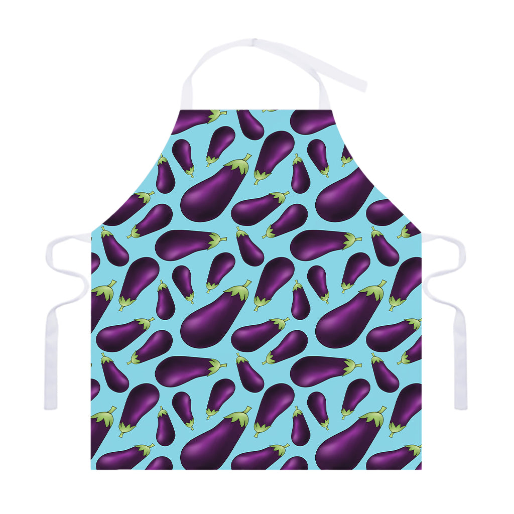 Purple Eggplant Pattern Print Adjustable Apron