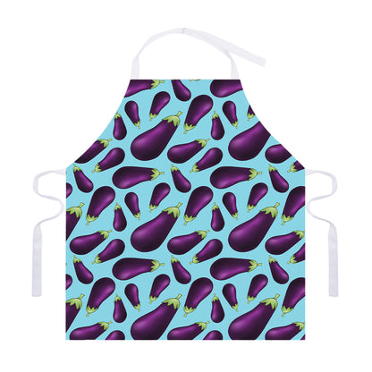 Purple Eggplant Pattern Print Adjustable Apron