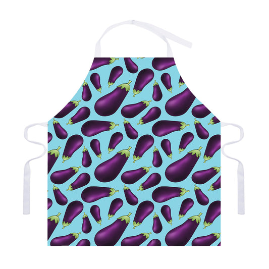 Purple Eggplant Pattern Print Adjustable Apron