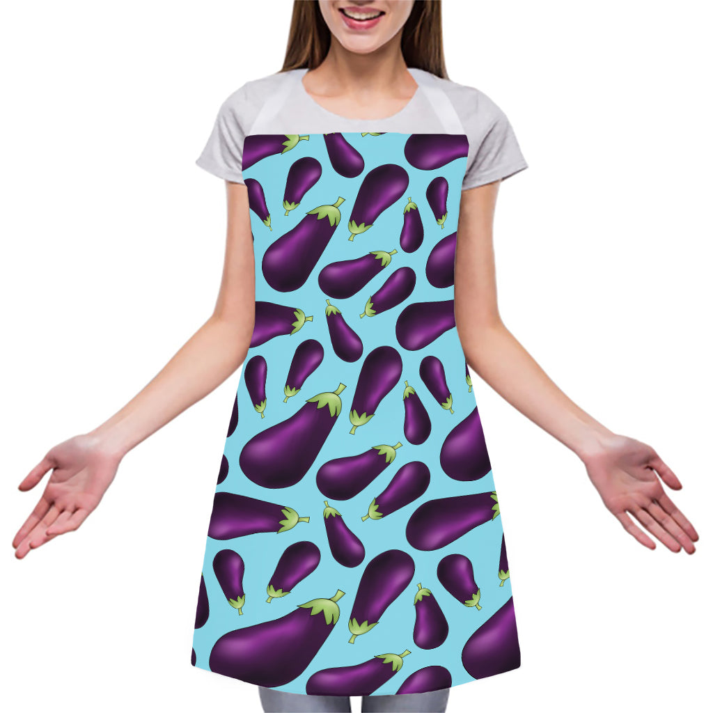 Purple Eggplant Pattern Print Adjustable Apron