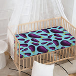 Purple Eggplant Pattern Print Baby Crib Sheet