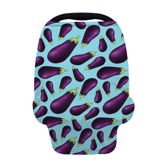 Purple Eggplant Pattern Print Baby Seat Cover