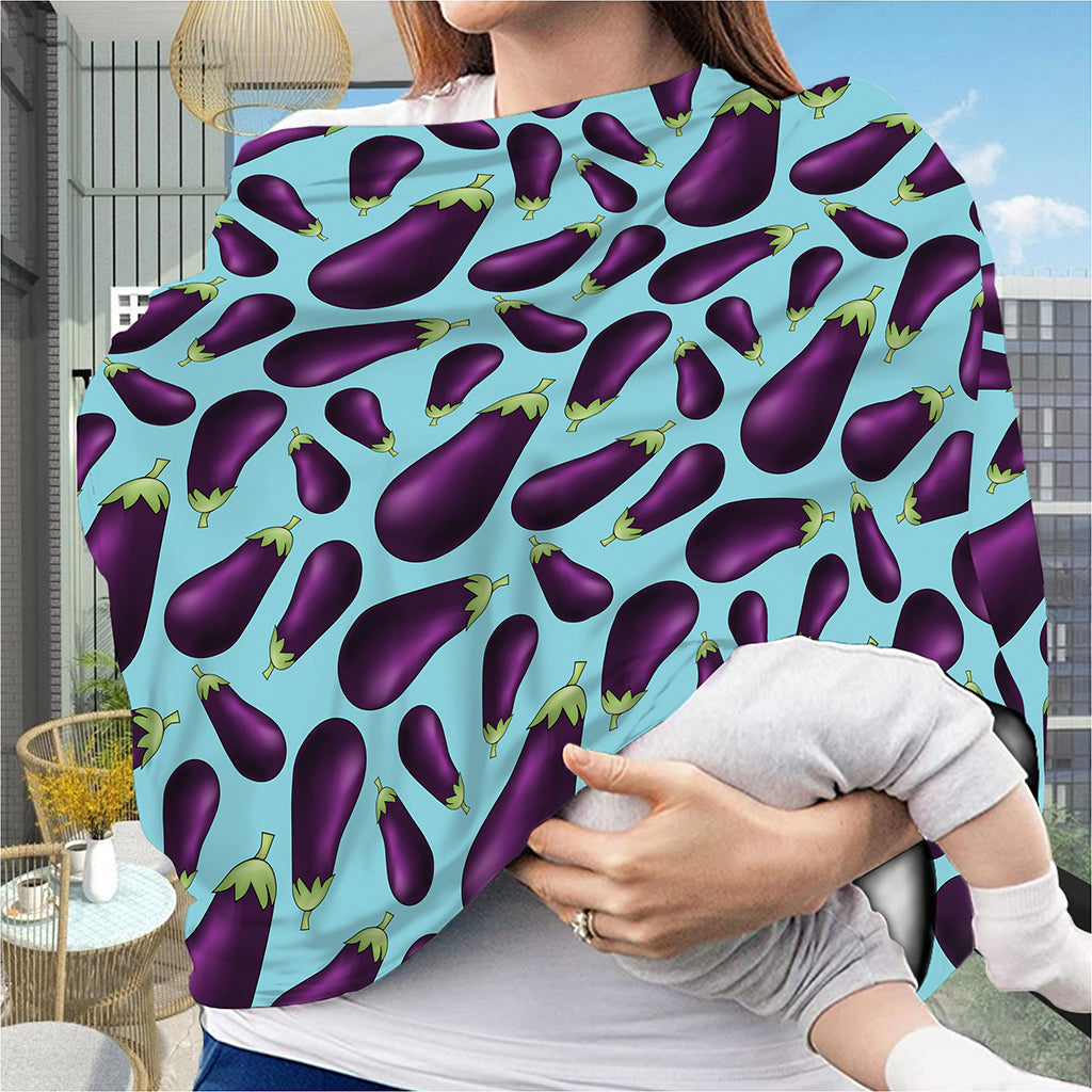 Purple Eggplant Pattern Print Baby Seat Cover