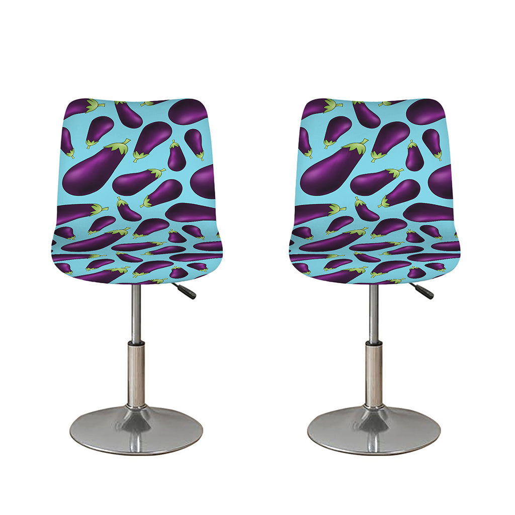Purple Eggplant Pattern Print Bar Stool Covers