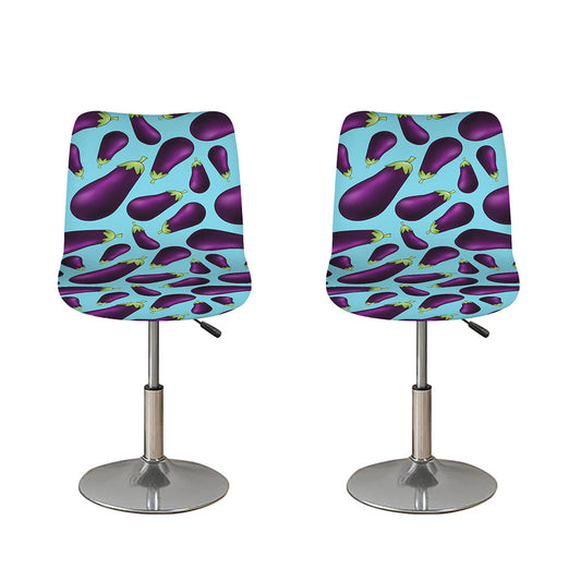 Purple Eggplant Pattern Print Bar Stool Covers