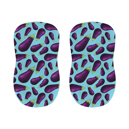Purple Eggplant Pattern Print Bar Stool Covers