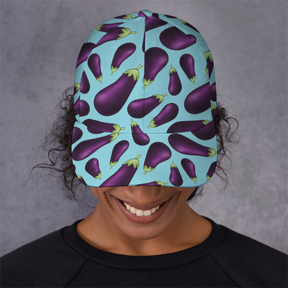 Purple Eggplant Pattern Print Baseball Cap