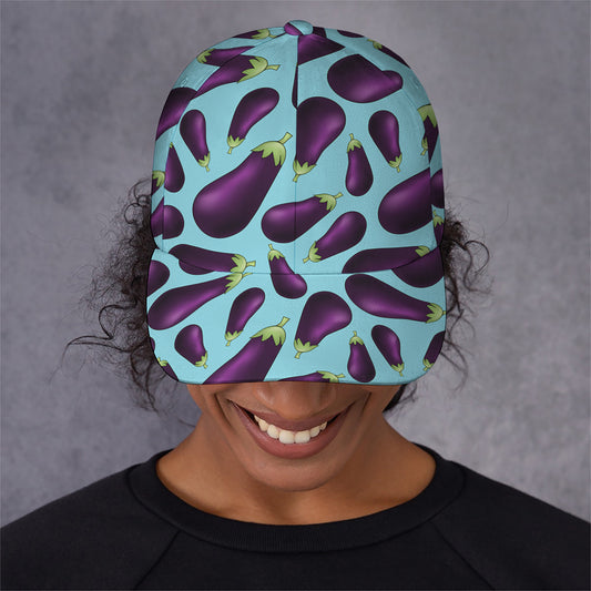 Purple Eggplant Pattern Print Baseball Cap