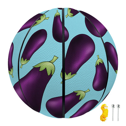 Purple Eggplant Pattern Print Basketball