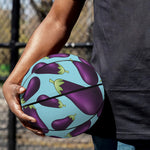 Purple Eggplant Pattern Print Basketball