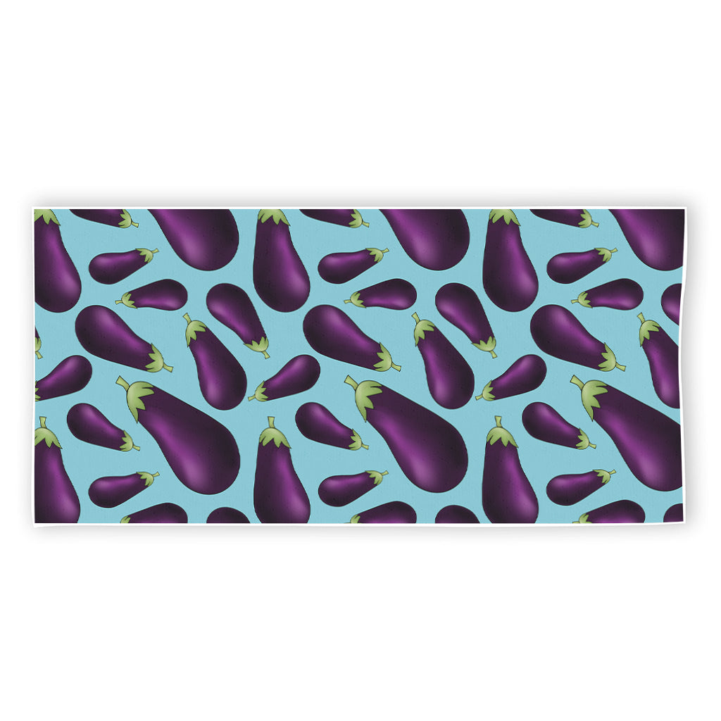 Purple Eggplant Pattern Print Beach Towel