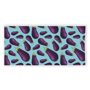 Purple Eggplant Pattern Print Beach Towel