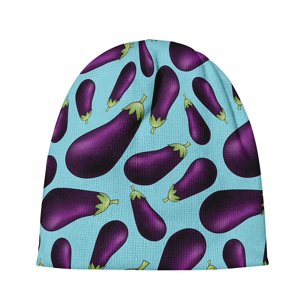 Purple Eggplant Pattern Print Beanie