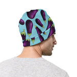 Purple Eggplant Pattern Print Beanie