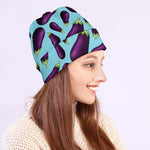 Purple Eggplant Pattern Print Beanie
