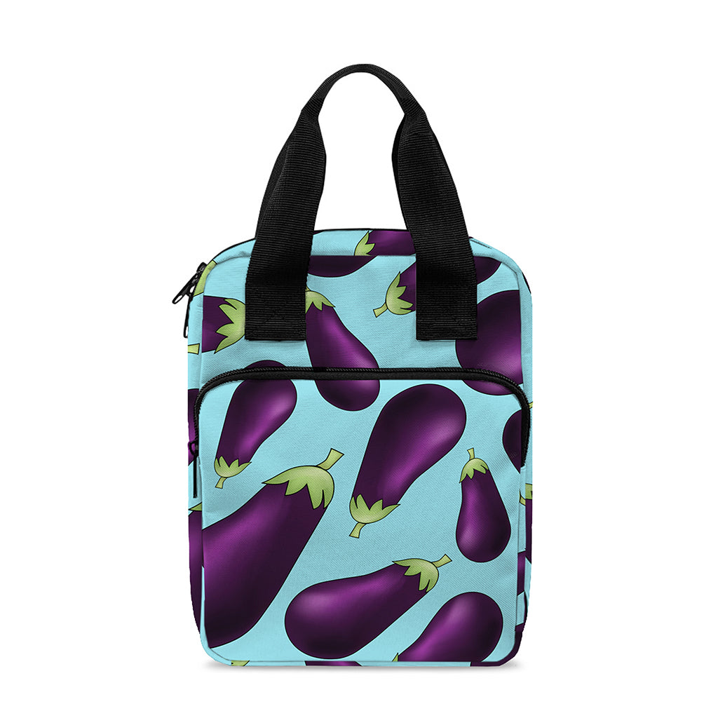 Purple Eggplant Pattern Print Bible Tote Bag