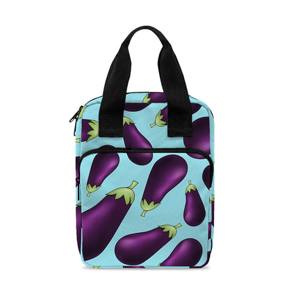 Purple Eggplant Pattern Print Bible Tote Bag