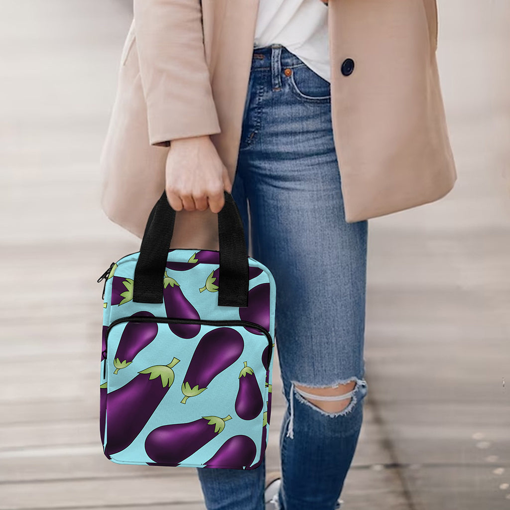 Purple Eggplant Pattern Print Bible Tote Bag