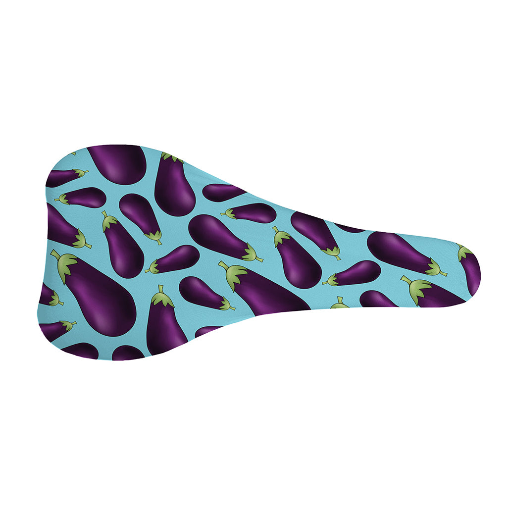 Purple Eggplant Pattern Print Bicycle Seat Cover