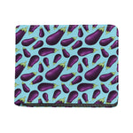 Purple Eggplant Pattern Print Bifold Wallet