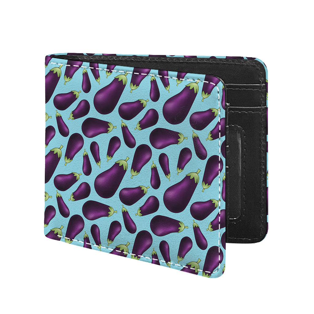 Purple Eggplant Pattern Print Bifold Wallet