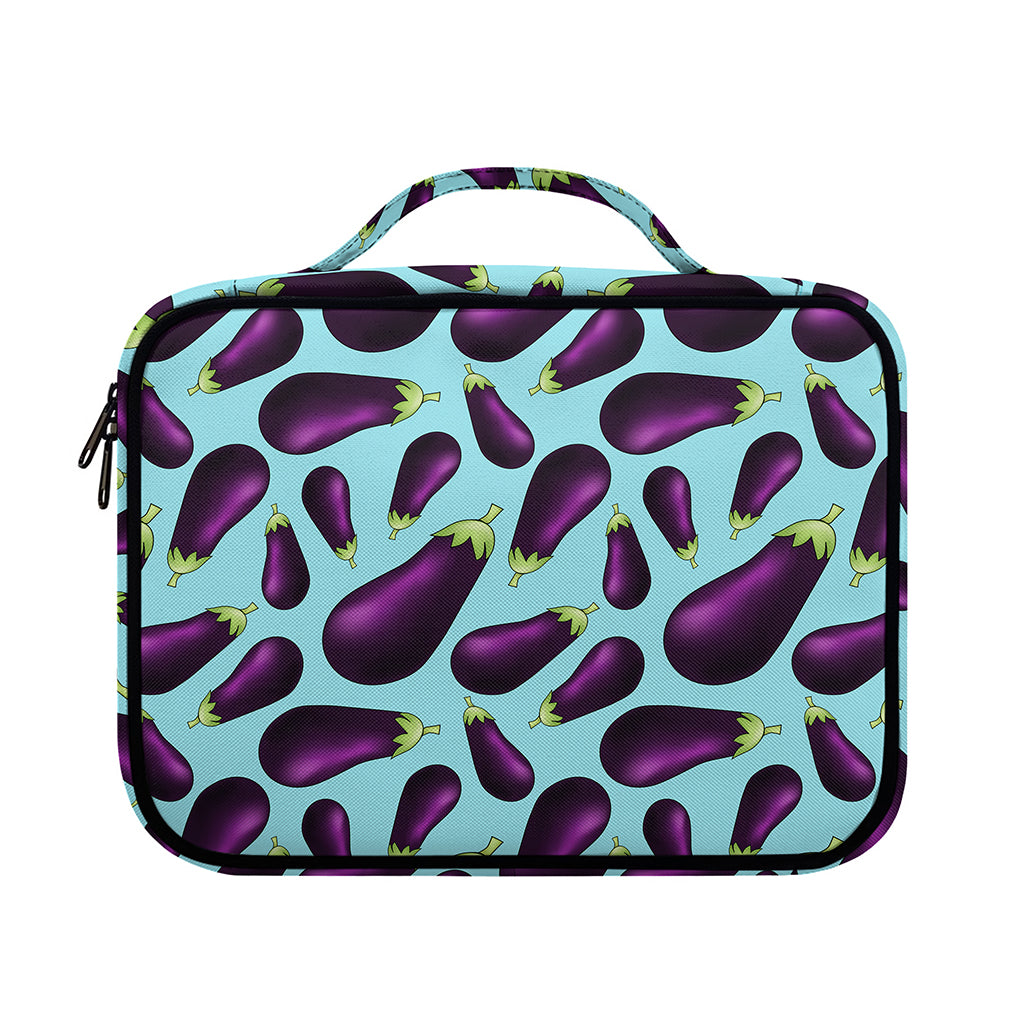 Purple Eggplant Pattern Print Briefcase Bible Bag