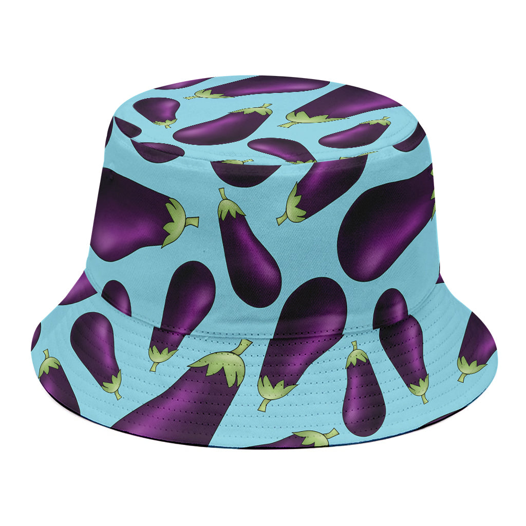 Purple Eggplant Pattern Print Bucket Hat