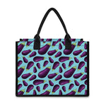 Purple Eggplant Pattern Print Canvas Tote Bag