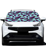 Purple Eggplant Pattern Print Car Windshield Snow Cover