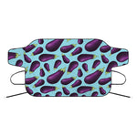 Purple Eggplant Pattern Print Car Windshield Snow Cover