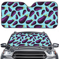 Purple Eggplant Pattern Print Car Windshield Sun Shade