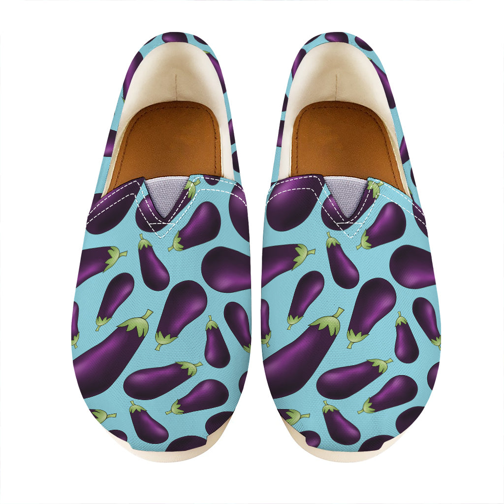 Purple Eggplant Pattern Print Casual Shoes