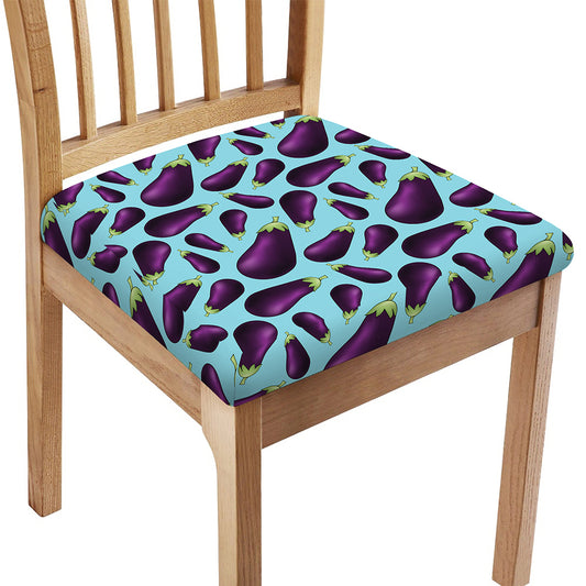 Purple Eggplant Pattern Print Chair Cushion Cover