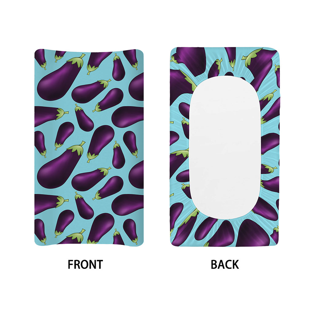 Purple Eggplant Pattern Print Changing Pad Cover