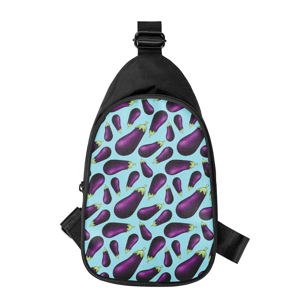 Purple Eggplant Pattern Print Chest Bag