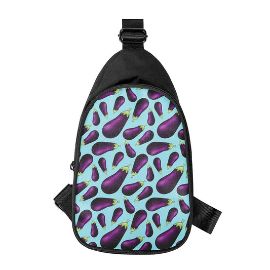 Purple Eggplant Pattern Print Chest Bag