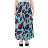 Purple Eggplant Pattern Print Chiffon Maxi Skirt