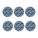 Purple Eggplant Pattern Print Coaster Set