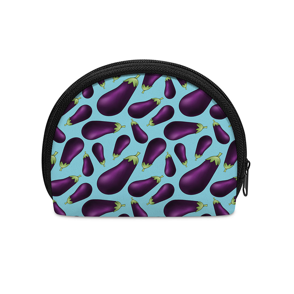 Purple Eggplant Pattern Print Coin Purse