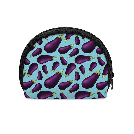 Purple Eggplant Pattern Print Coin Purse