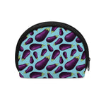 Purple Eggplant Pattern Print Coin Purse